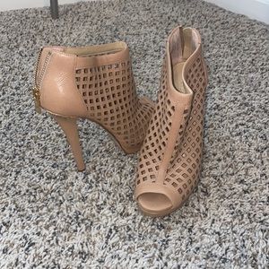 Tan high heels